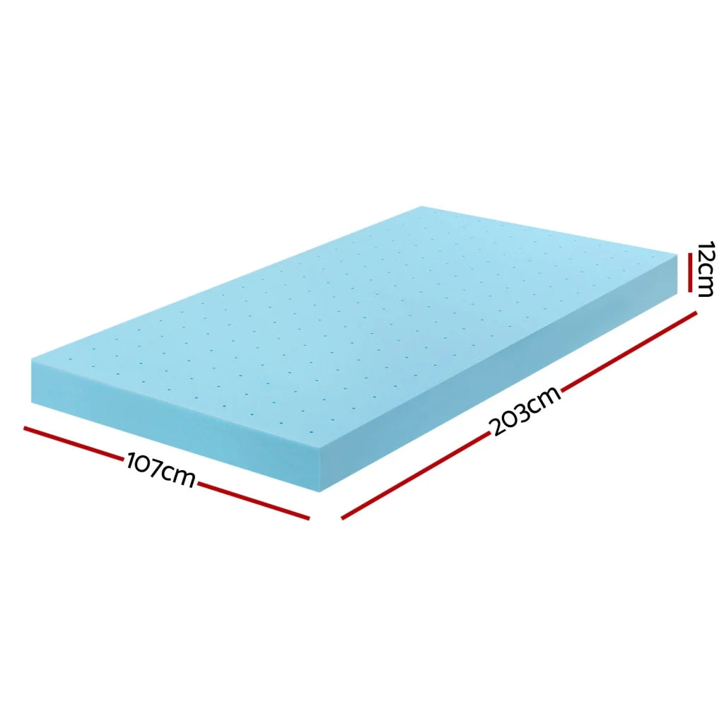 Giselle 12cm Memory Foam Mattress Topper Ventilated Cool Gel