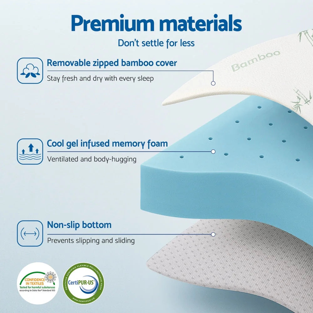 Giselle 12cm Memory Foam Mattress Topper Ventilated Cool