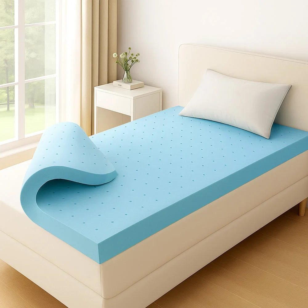 Giselle 12cm Memory Foam Mattress Topper Ventilated Cool