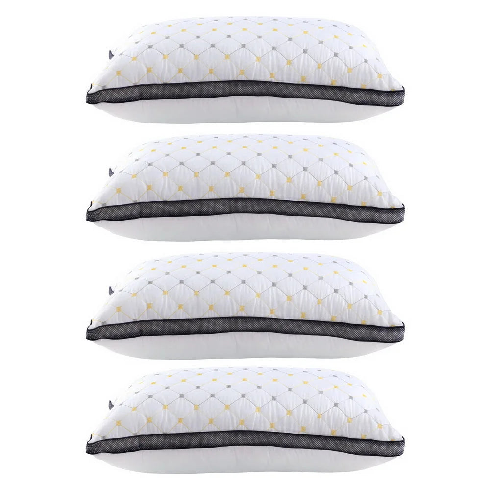 Pillows microfibre bedding with folded edge and material layering