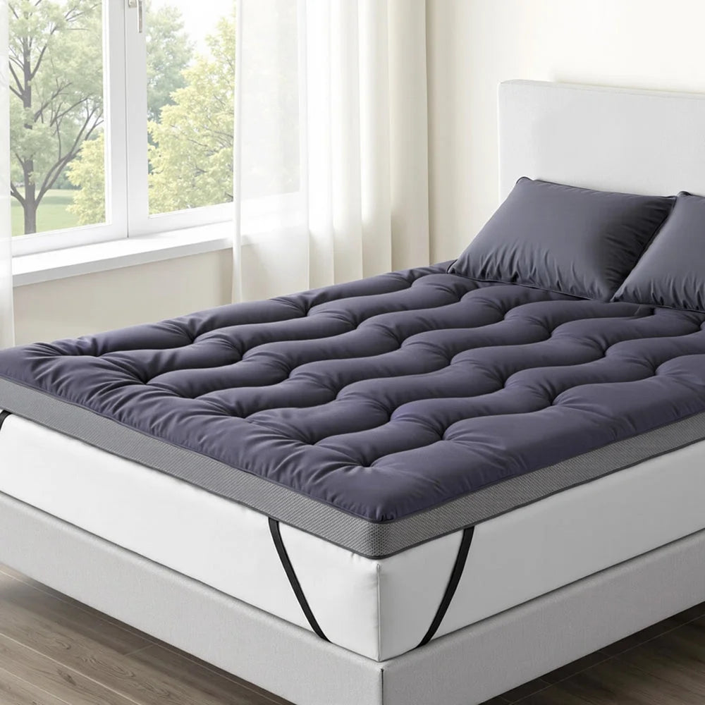 Charcoal bamboo 5cm mattress topper with foam layer for bedroom mattresses