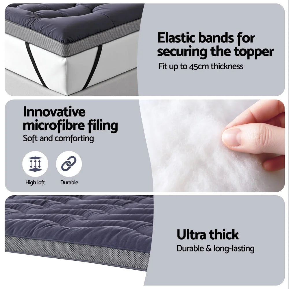 Giselle 5cm Mattress Topper Pillowtop toppers Bamboo