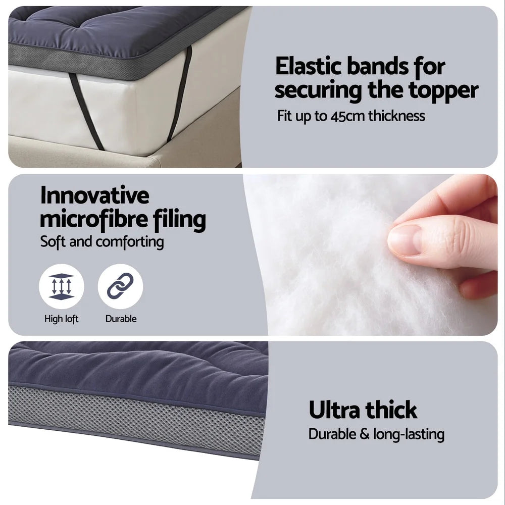 Giselle 5cm Mattress Topper Pillowtop toppers Bamboo
