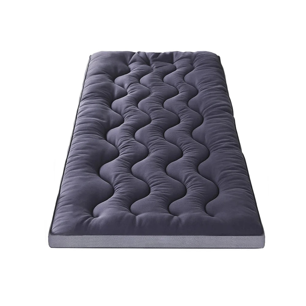 Charcoal bamboo 5cm mattress topper with foam layer and stitched cover