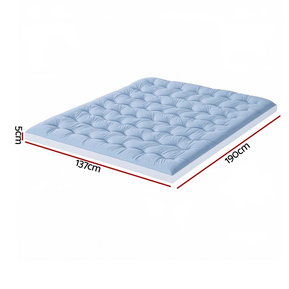 5cm mattress topper with quilted cover and layered edge