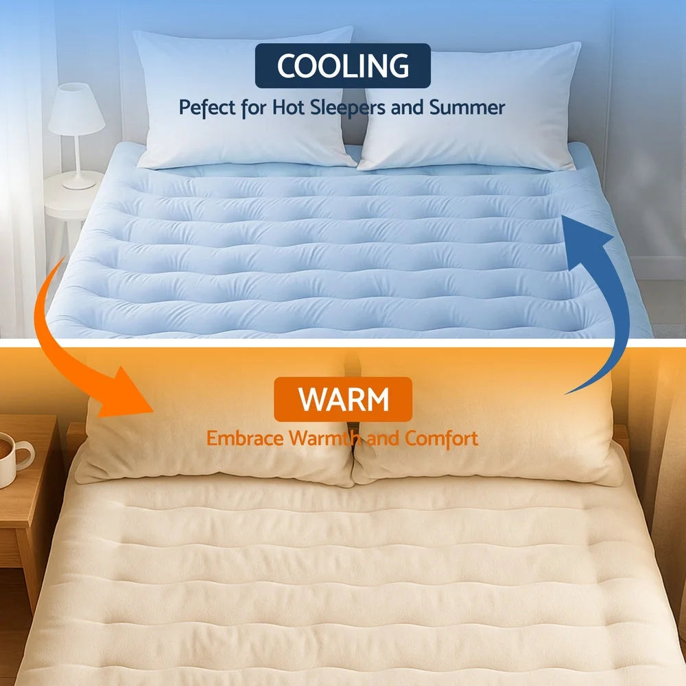5cm mattress topper with mattress cushioning and stitched sides