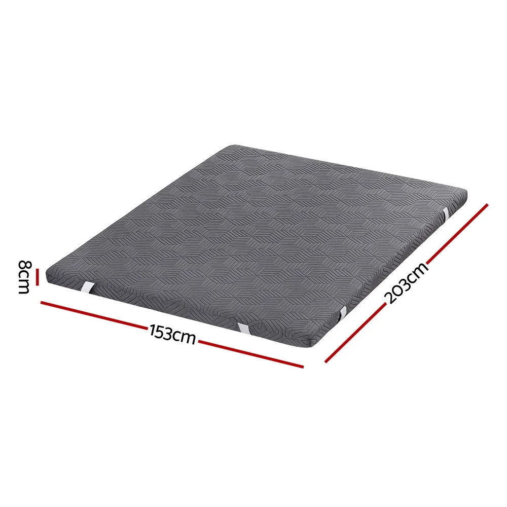 Giselle 8cm Memory Foam Mattress Topper Gel Dual Layer Foam