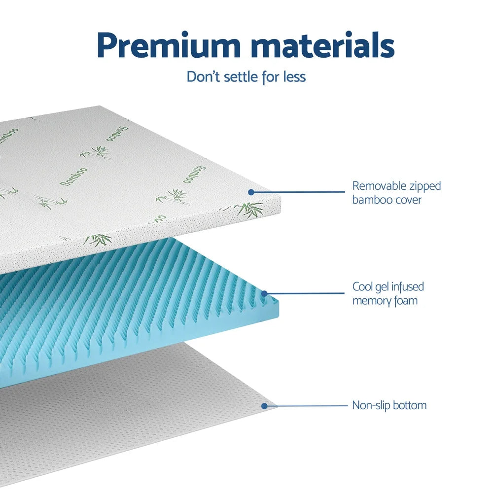 Giselle 8cm Memory Foam Mattress Topper Gel Egg Crate Foam