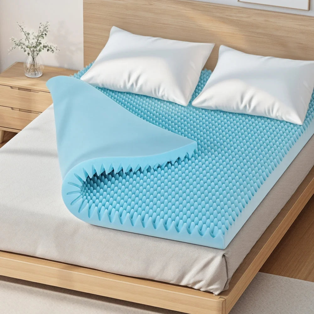 Giselle 8cm Memory Foam Mattress Topper Gel Egg Crate Foam