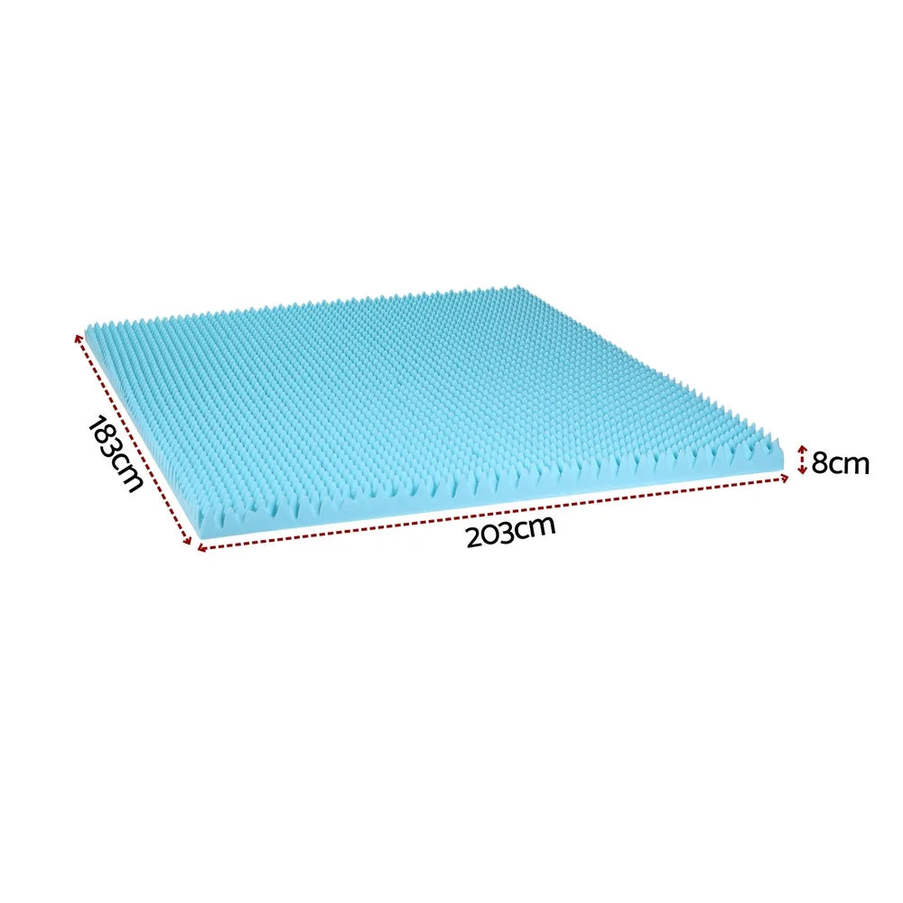 Giselle 8cm Memory Foam Mattress Topper Gel Egg Crate Foam