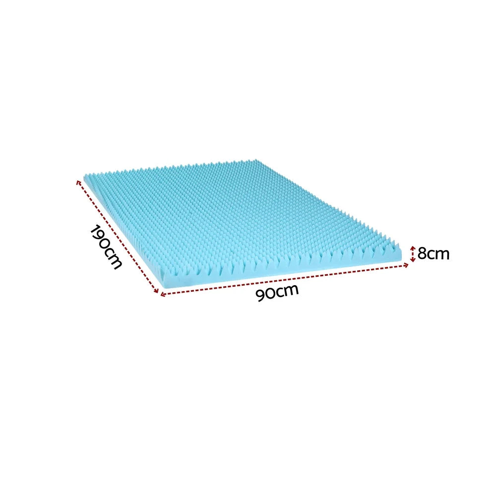Giselle 8cm Memory Foam Mattress Topper Gel Egg Crate Foam