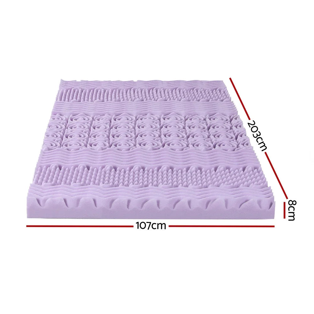 Giselle 8cm Memory Foam Mattress Topper Lavender Infused Bamboo