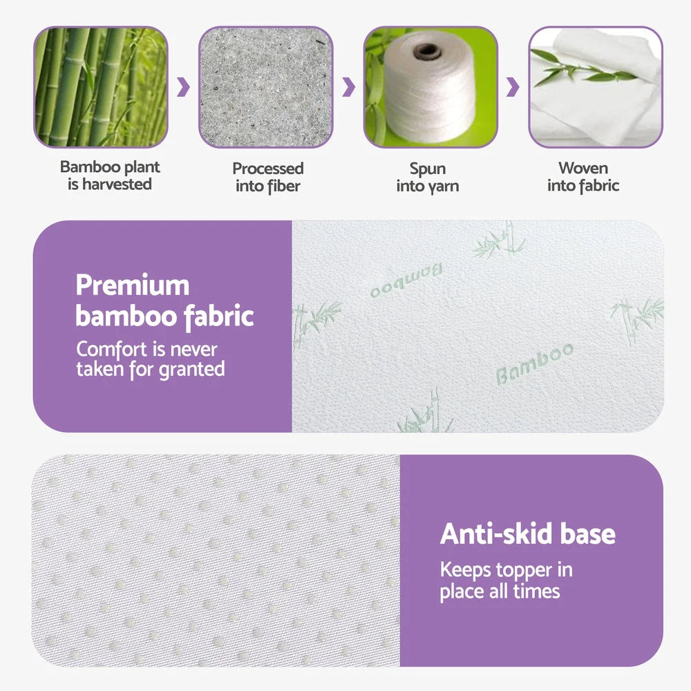 Giselle 8cm Memory Foam Mattress Topper Lavender Infused