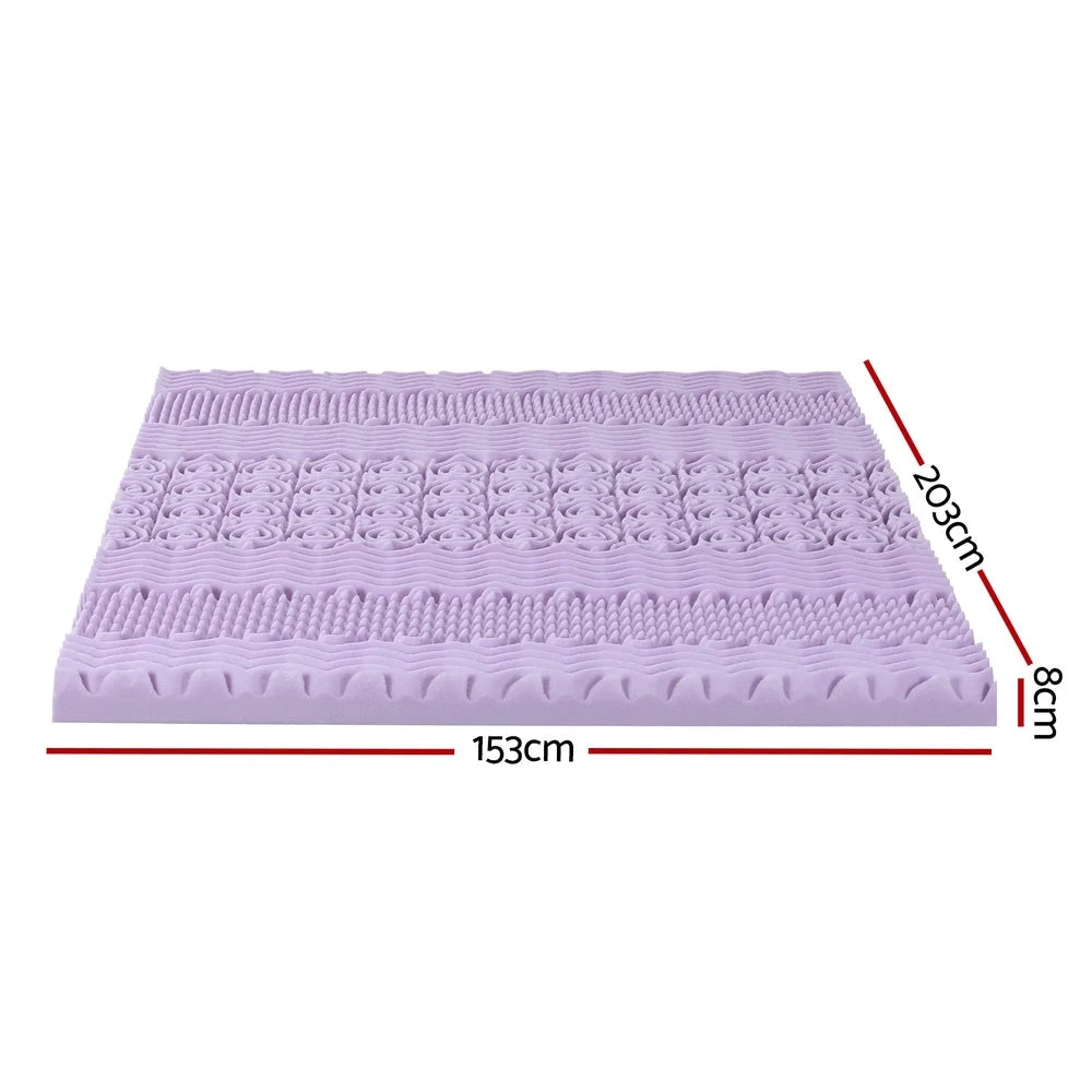 Giselle 8cm Memory Foam Mattress Topper Lavender Infused