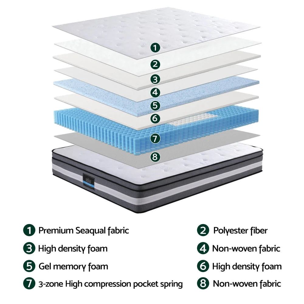 30cm Mattress Gel Foam Pocket Spring Double giselle bedding