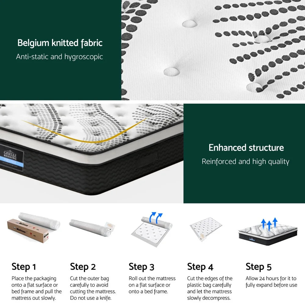 Giselle Bedding 32cm Mattress Euro Top Super King