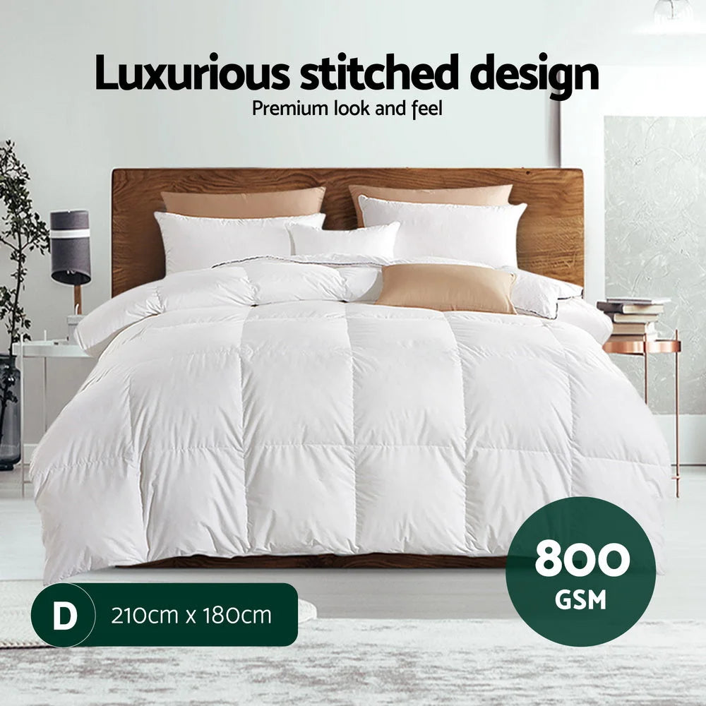 Giselle Bedding 800GSM Goose Down Feather Quilt Winter