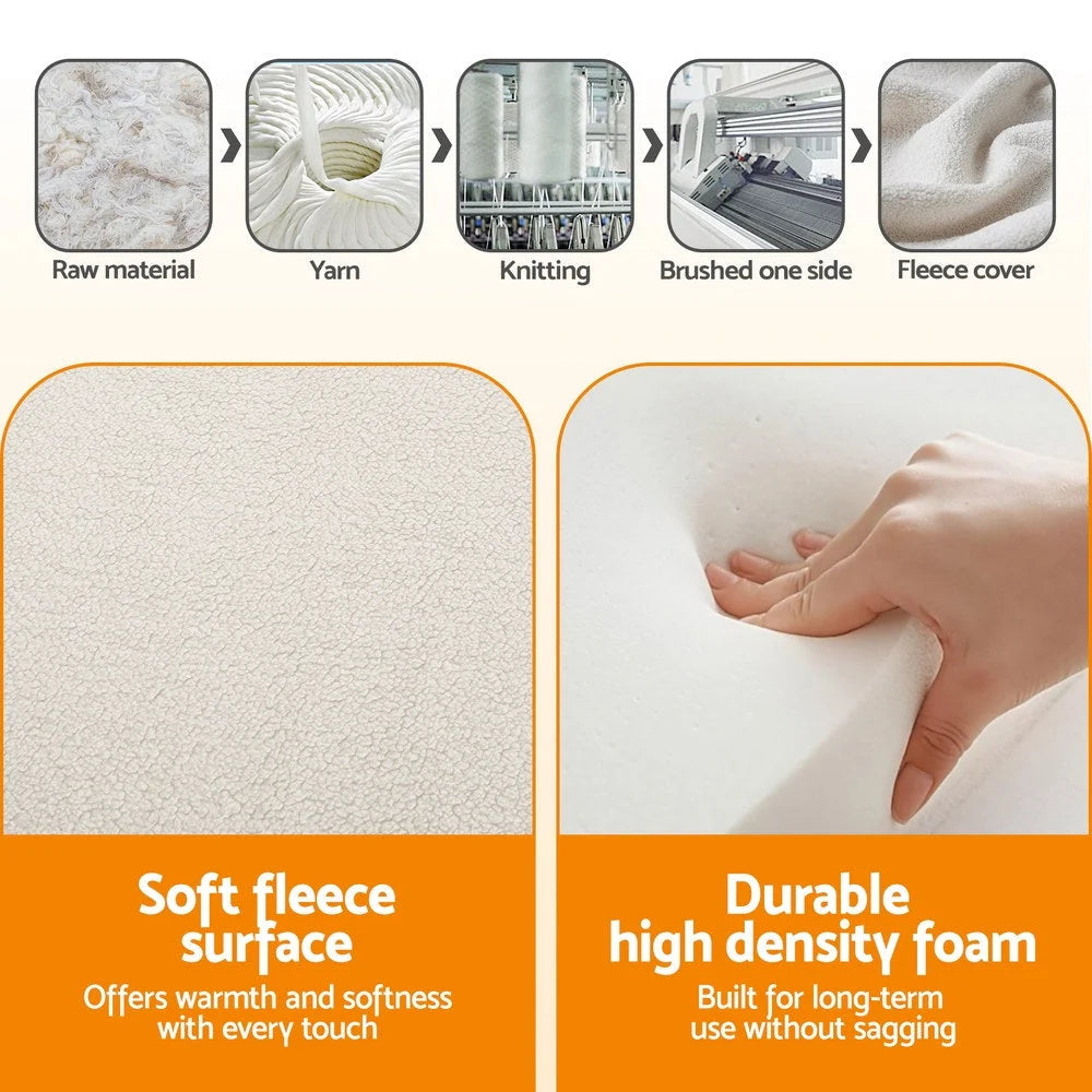 Giselle Bedding Foldable Mattress Fleece Portable 3-fold