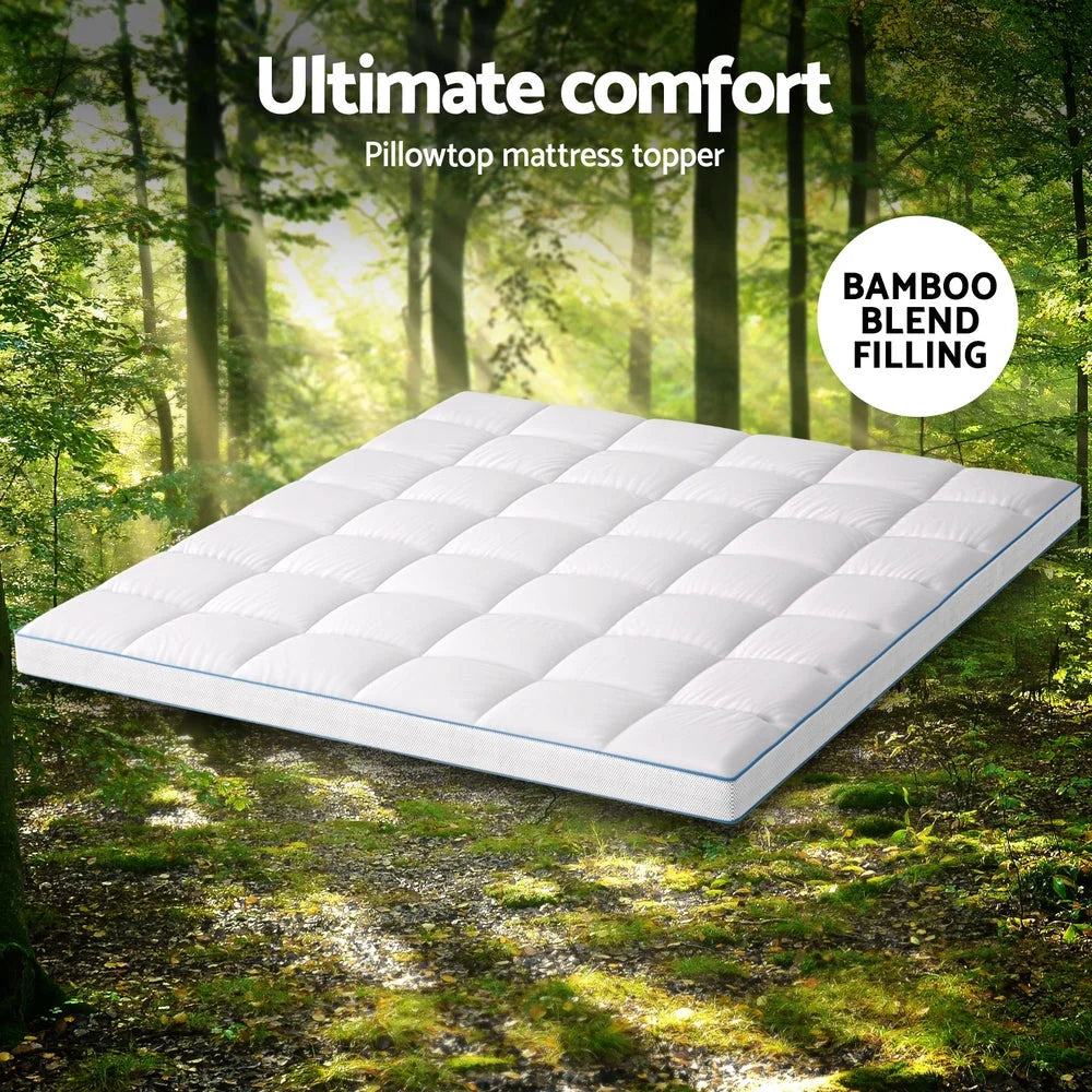 Mattress topper with bedding pillowtop king