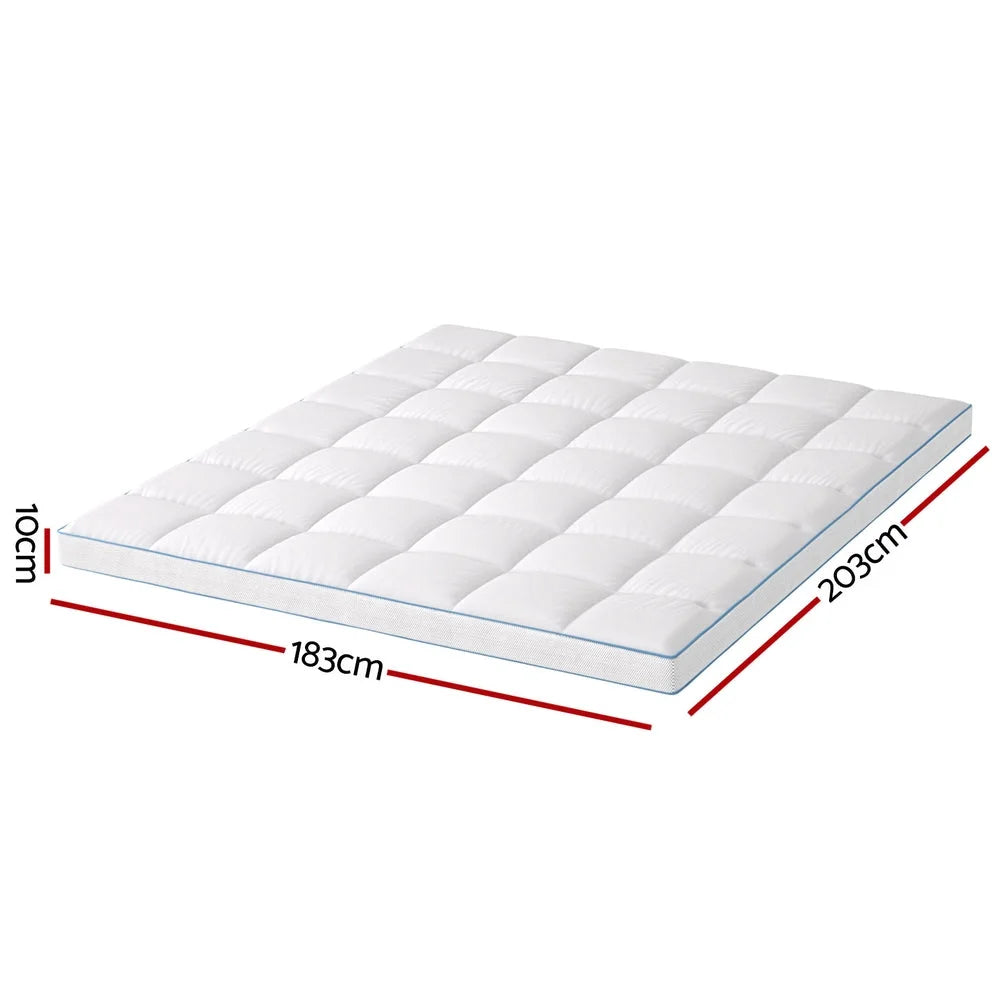 Bamboo 10cm mattress topper with foam layer and stitched cover