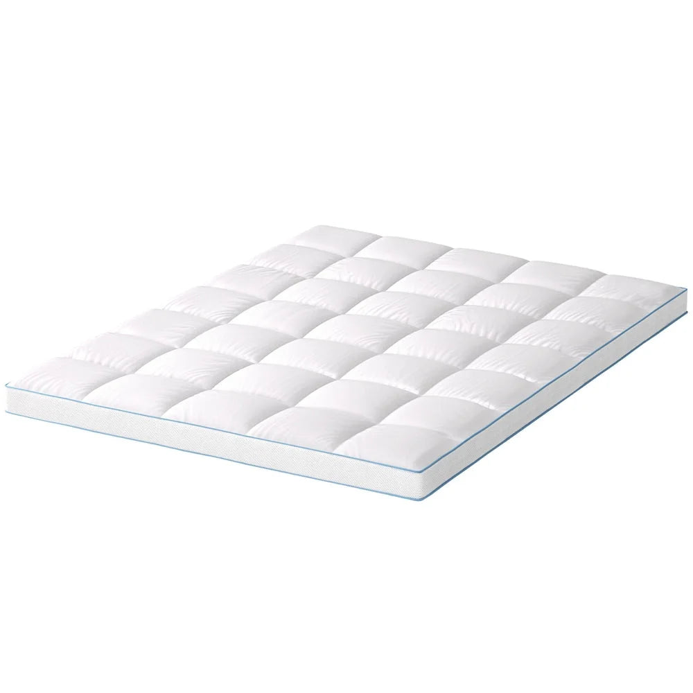 Bamboo 10cm mattress topper with folded edge and material layering