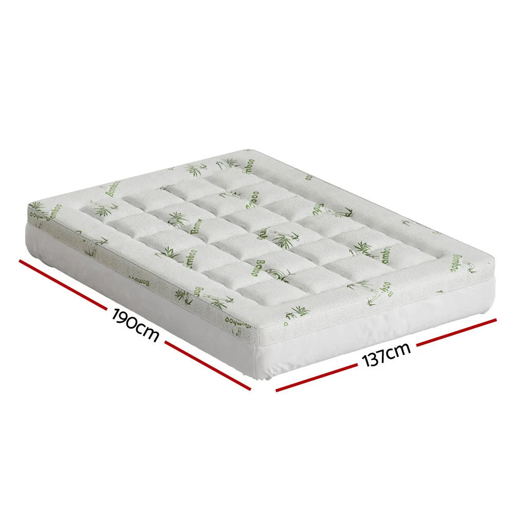 Giselle Bedding Mattress Topper Pillowtop Bamboo 7.5cm