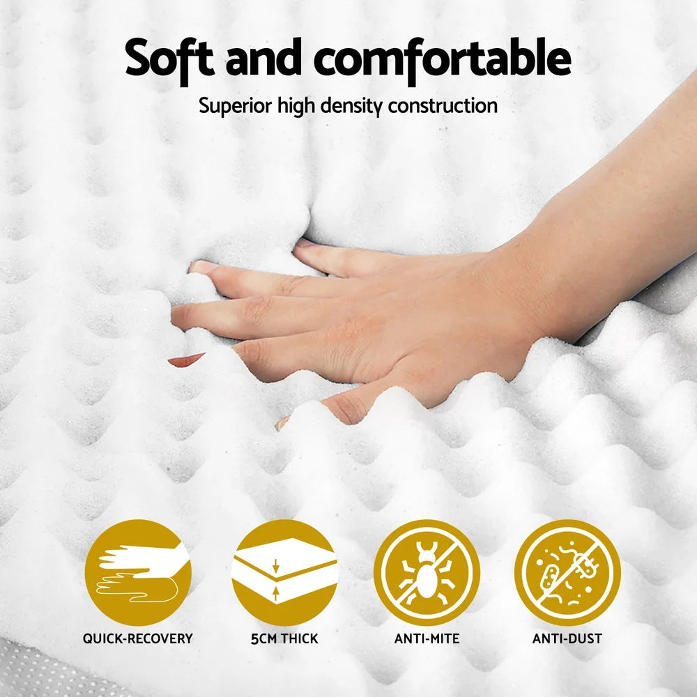 Foam 5cm mattress topper with ventilated gel foam surface