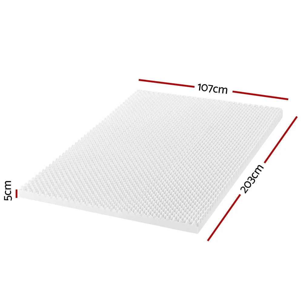 Foam 5cm mattress topper with foam layer and stitched cover