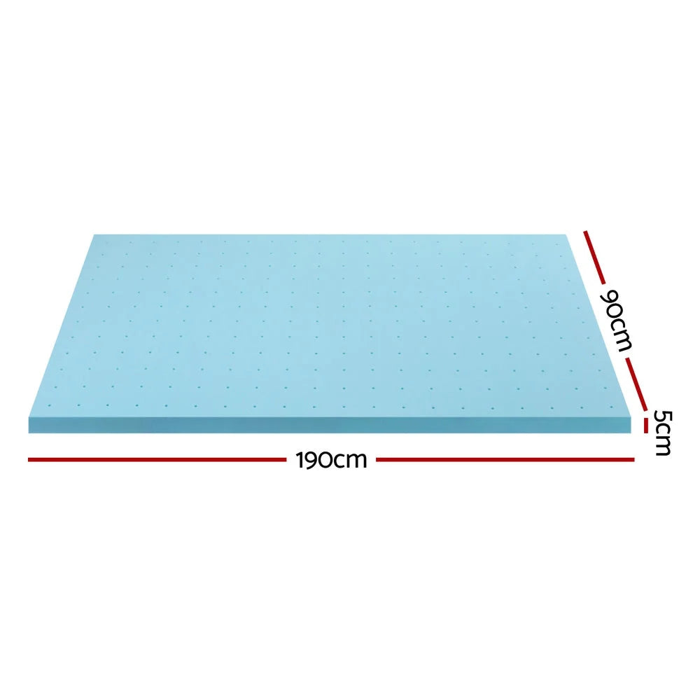 Memory Foam Mattress Topper Ventilated Cool Gel 5cm