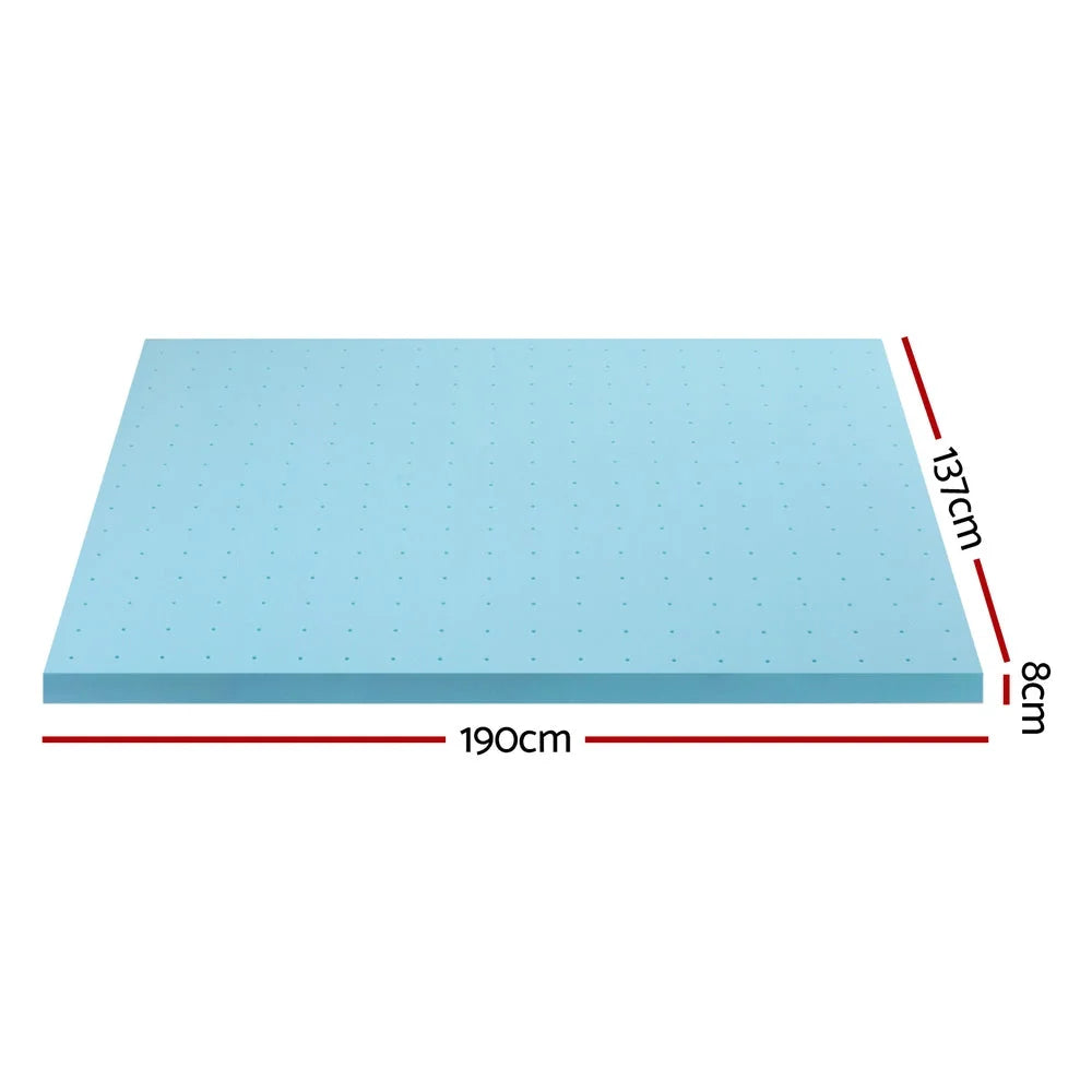 Memory Foam Mattress Topper Ventilated Cool Gel 8cm
