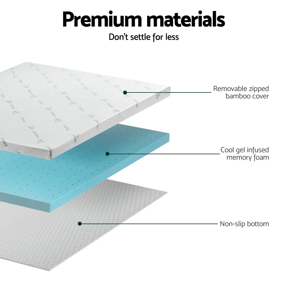 Giselle Bedding Memory Foam Mattress Topper Ventilated Cool