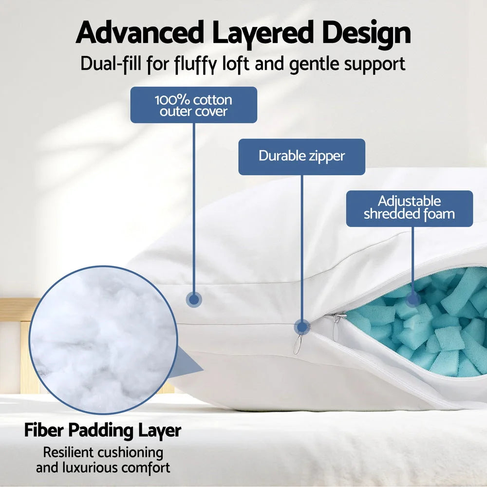 Bedding Shredded Memory Foam Pillow Adjustable Loft