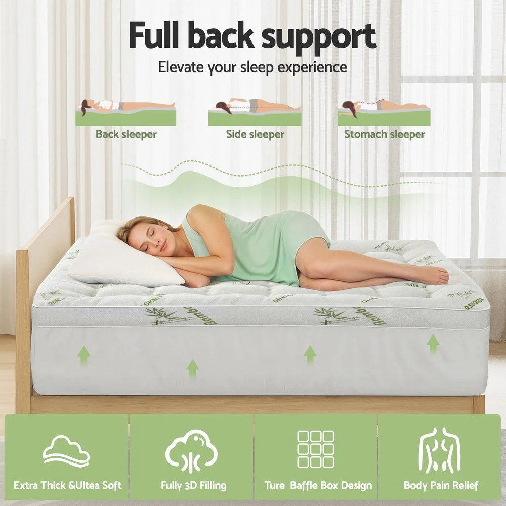 Double pillowtop mattress topper