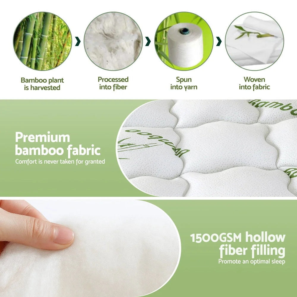 Bamboo 11cm mattress topper with folded edge and material layering