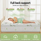 Bamboo 11cm mattress topper with front fabric panel and stitched edging
