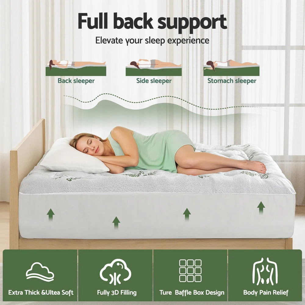 Giselle Mattress Topper 5cm Pillowtop toppers Bamboo Double