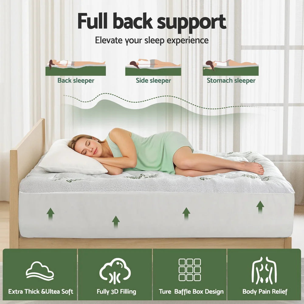 Giselle Mattress Topper 5cm Pillowtop toppers Bamboo Single