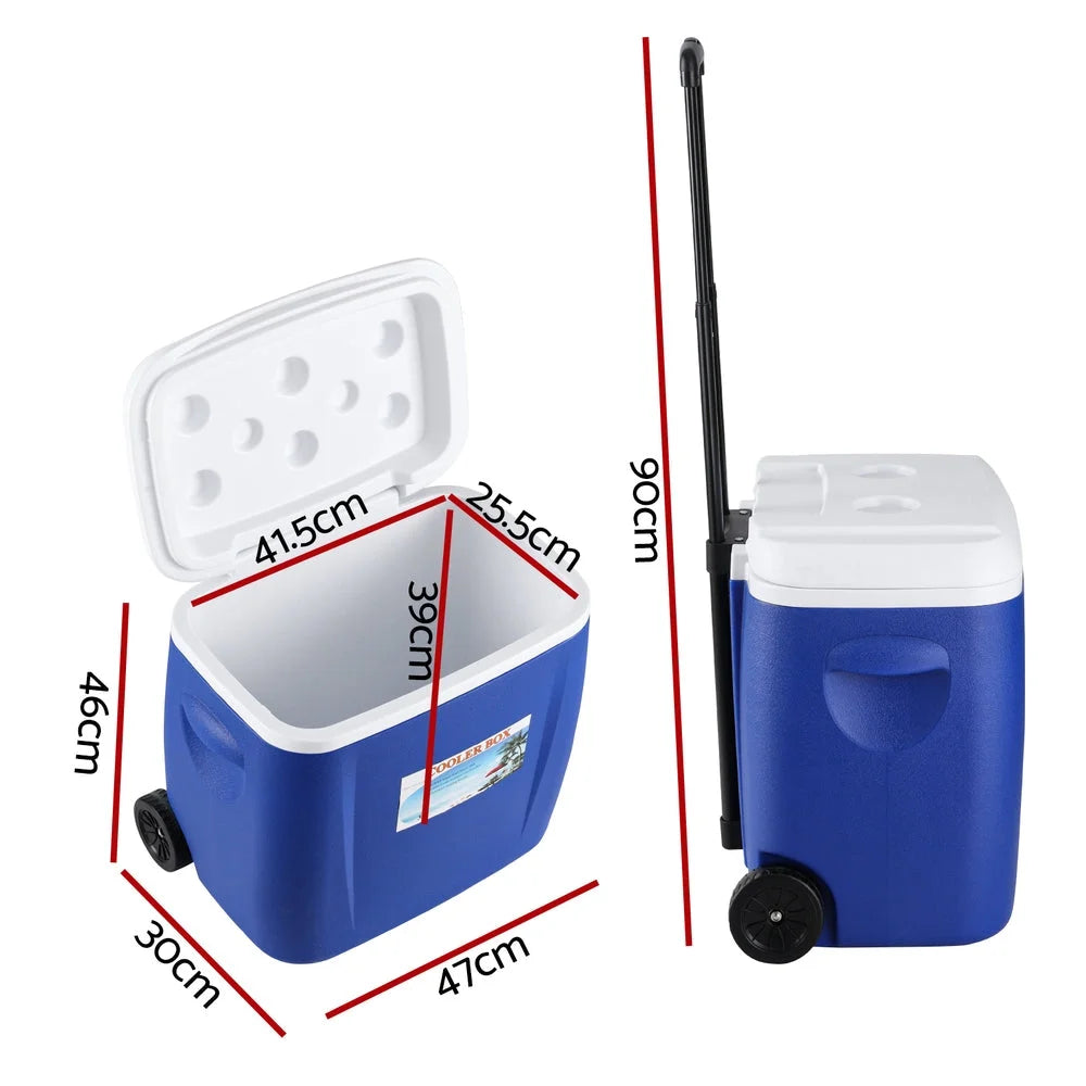 Glacio 38L Portable Ice Cooler Box With Wheels Camping
