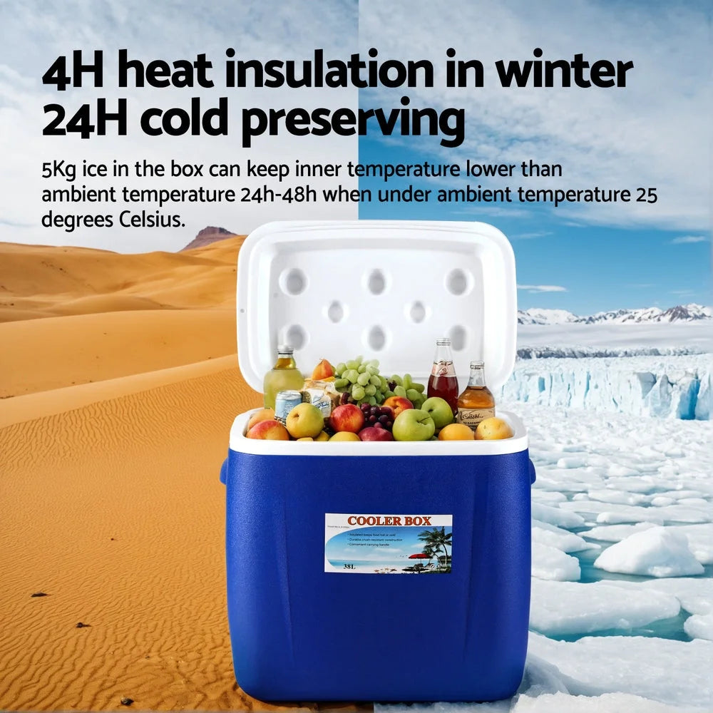 Glacio 38L Portable Ice Cooler Box With Wheels Camping