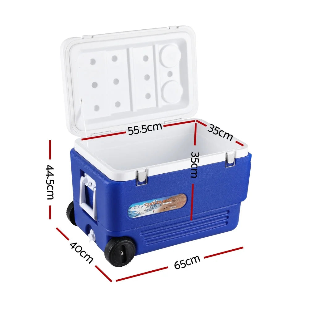 Glacio 60L Portable Ice Cooler Box With Wheels Camping