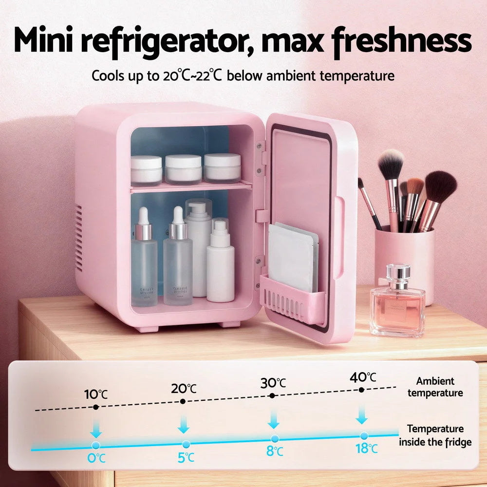 Glacio Mini Fridge Skincare Beauty Cooler Warmer LED Mirror