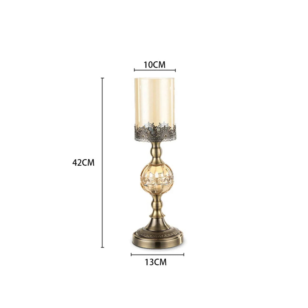 Glass Candle Holder 42cm Stand Glass/Metal - Premium