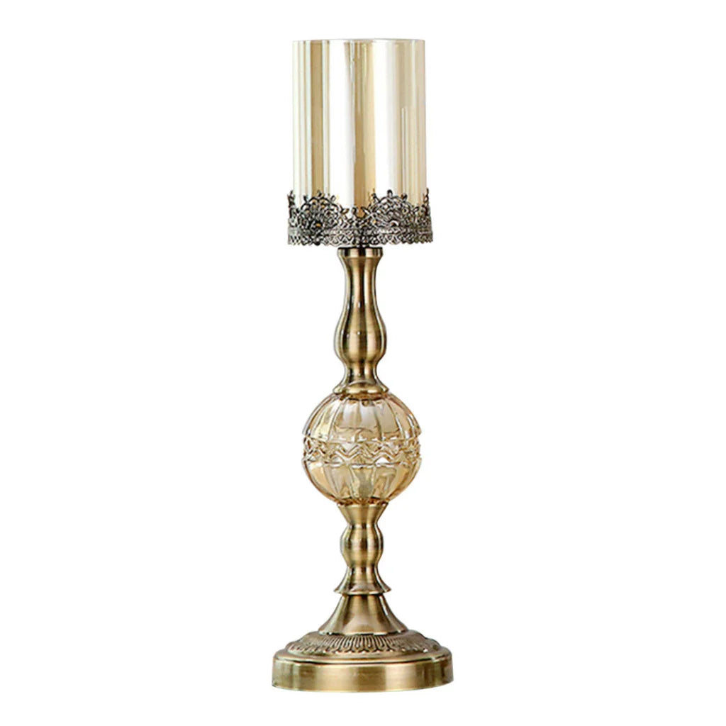 Glass Candle Holder 48cm Stand Glass/Metal - Premium