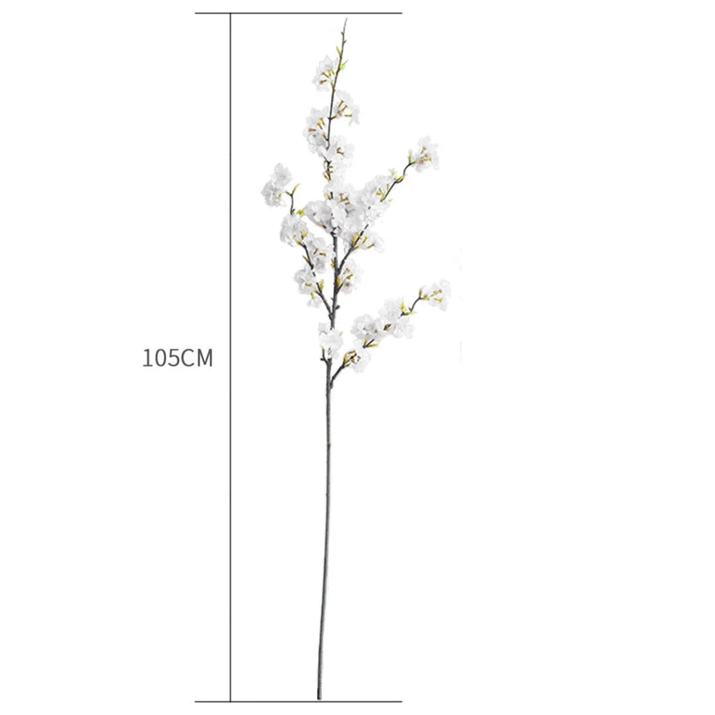 Glass Floor Vase Premium 67cm Green Tall with 10pcs White Artificial Fake Flower Set