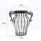 Glass Flower Vase Premium Clear with 6 Bunch 4 Heads Artificial Fake Silk Magnolia Denudata Home Decor Set