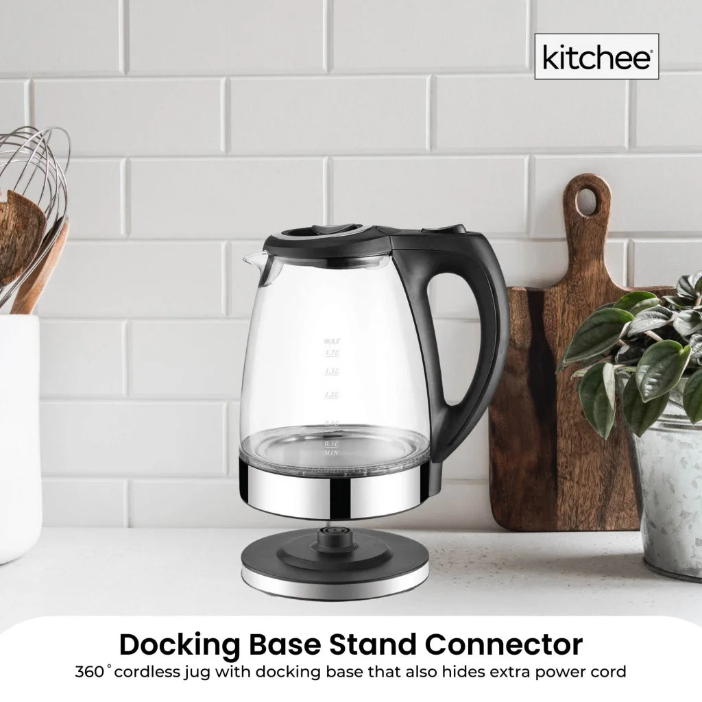 Kettle LED light with matching accessories and clear item layout