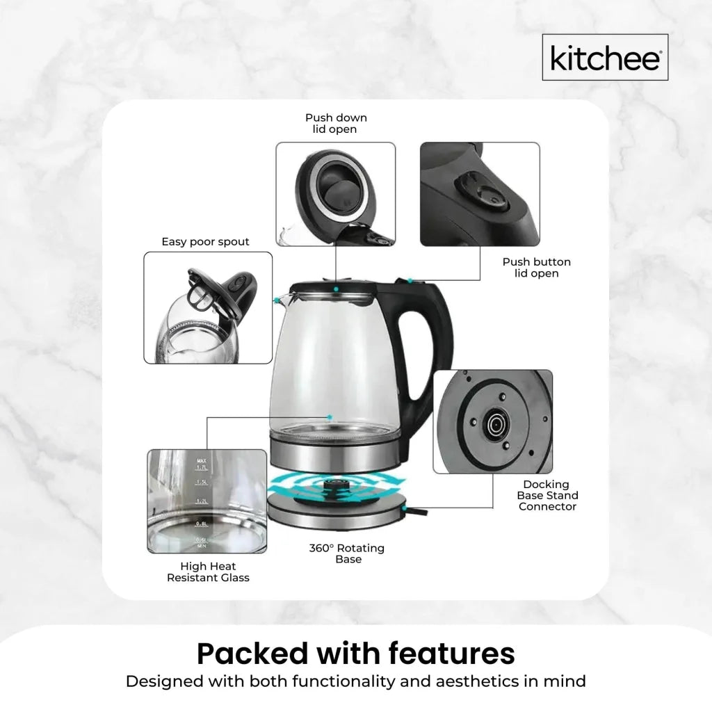 Kettle LED light with handles, panels and accessory pieces