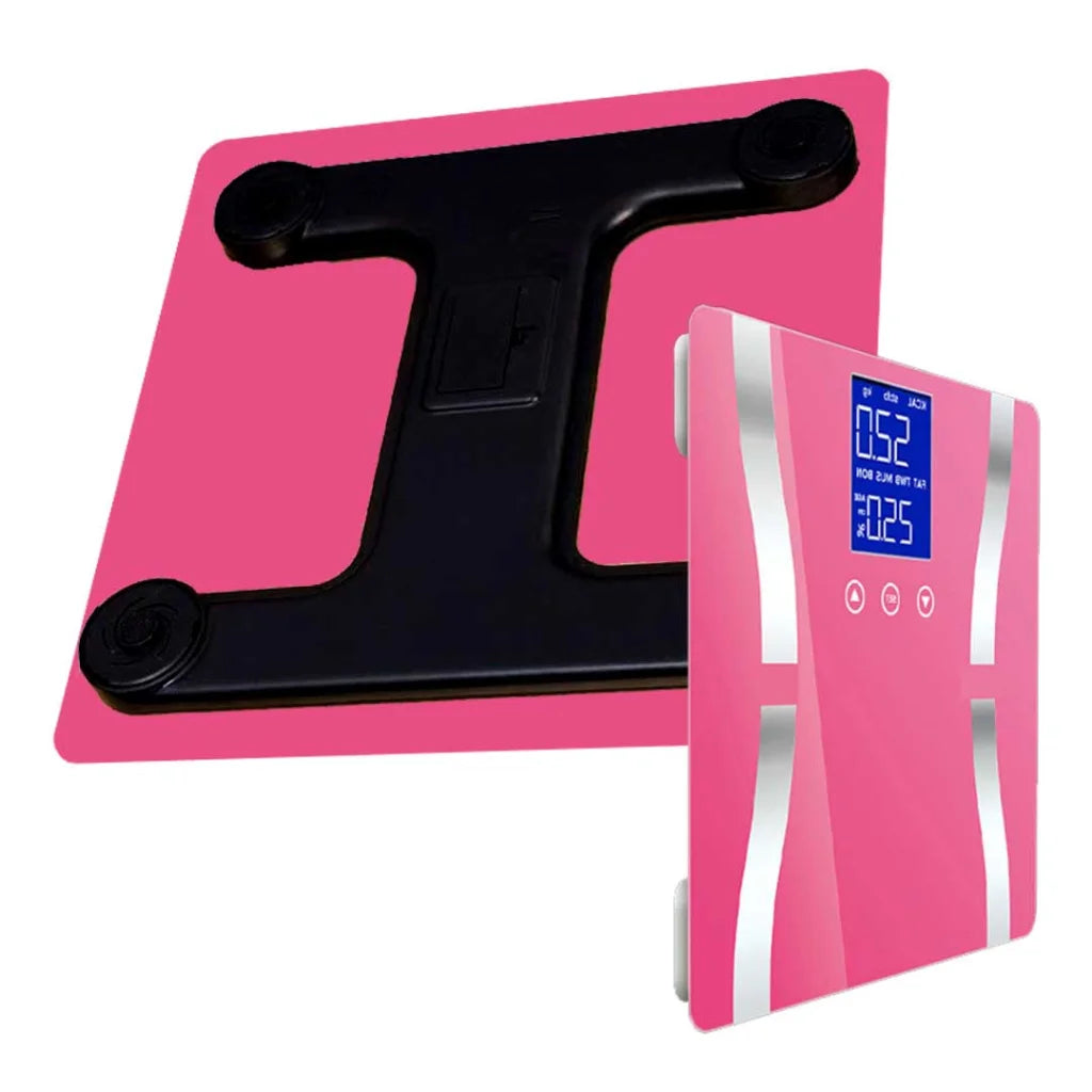 Glass LCD Digital Body Fat Scale 2X Bathroom Electronic Gym Water Weighing Scales - White - Premium