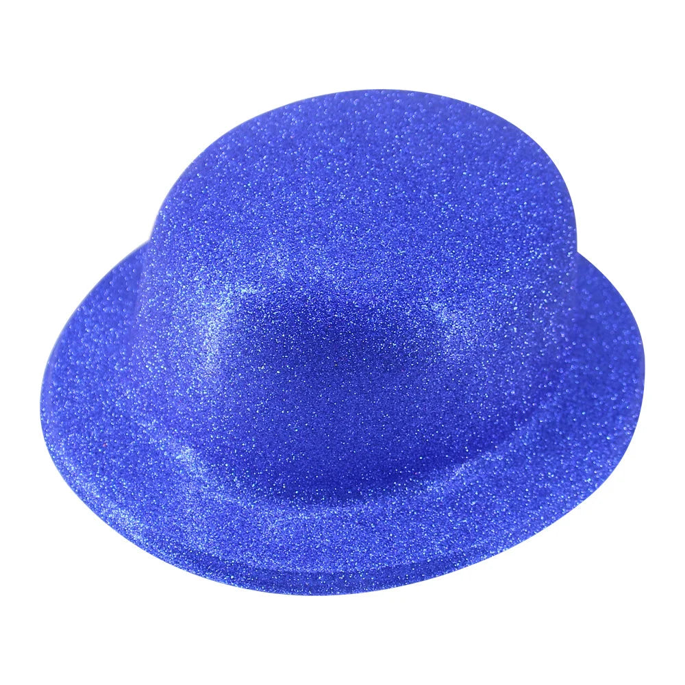 GLITTER BOWLER HAT Fancy Party Plastic Costume Cap
