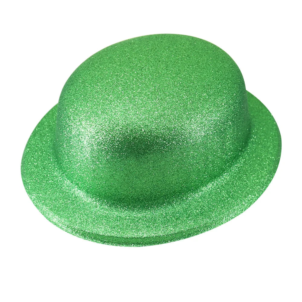 GLITTER BOWLER HAT Fancy Party Plastic Costume Cap Fun